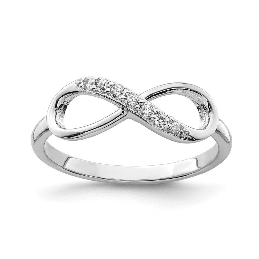 Polished;Sterling silver;CZ