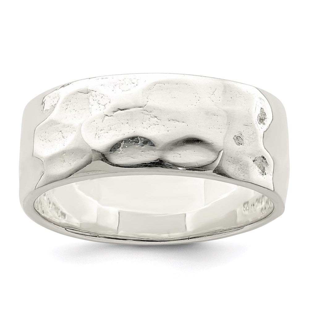 Solid;Polished;Sterling silver;Hammered