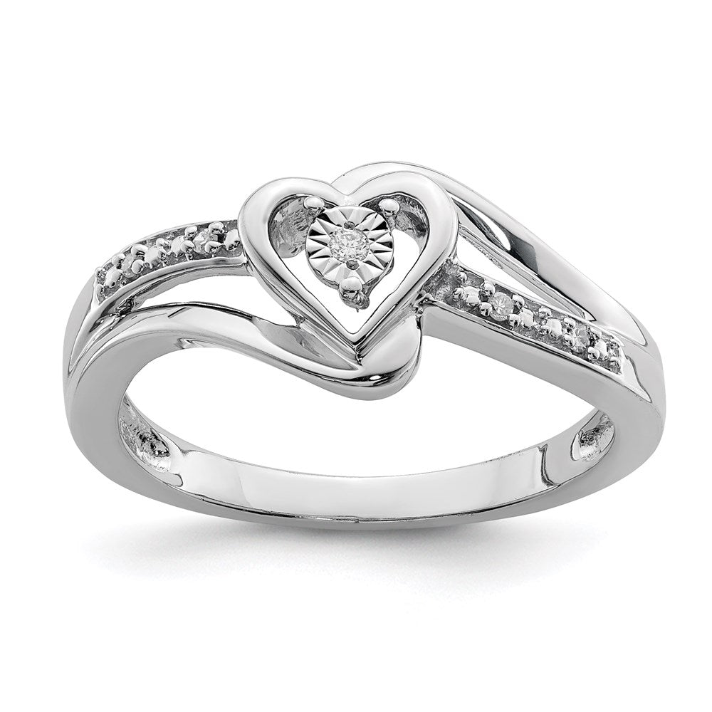 Polished;Sterling silver;Diamond;Rhodium-plated