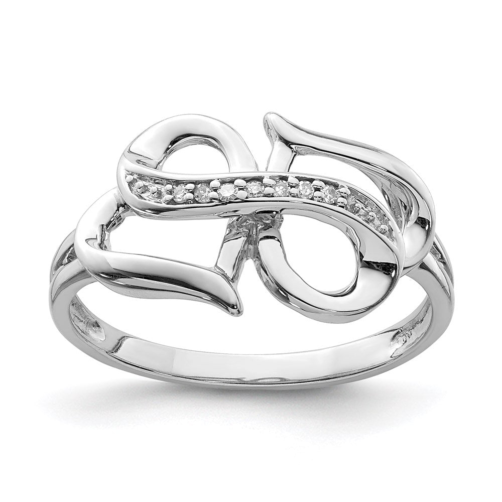 Polished;Sterling silver;Diamond;Rhodium-plated