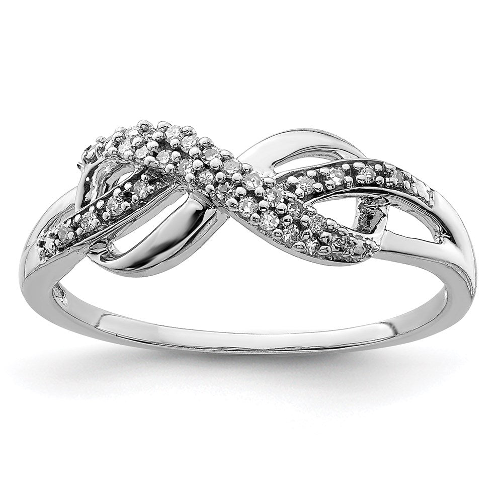 Polished;Sterling silver;Diamond;Rhodium-plated