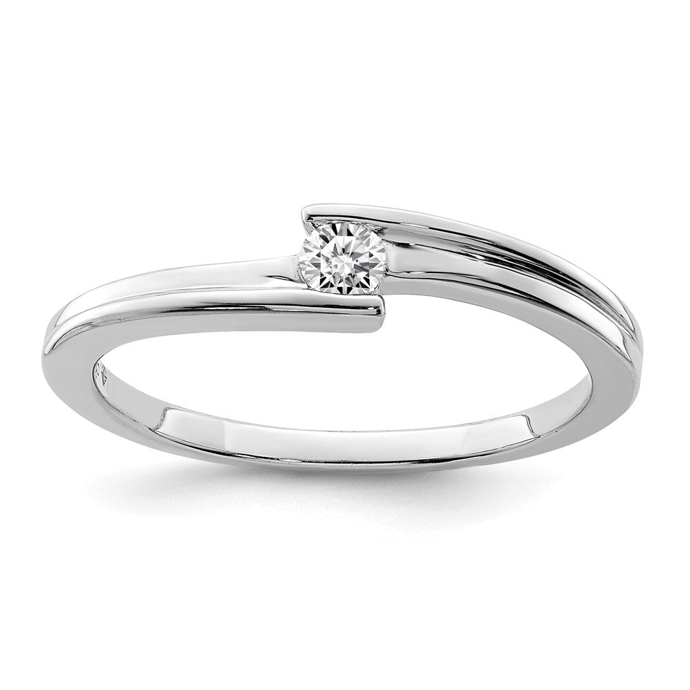 Polished;Sterling silver;Diamond;Rhodium-plated
