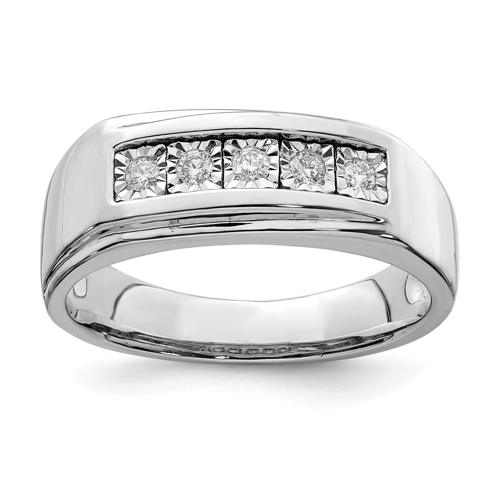 Polished;Sterling silver;Diamond;Rhodium-plated