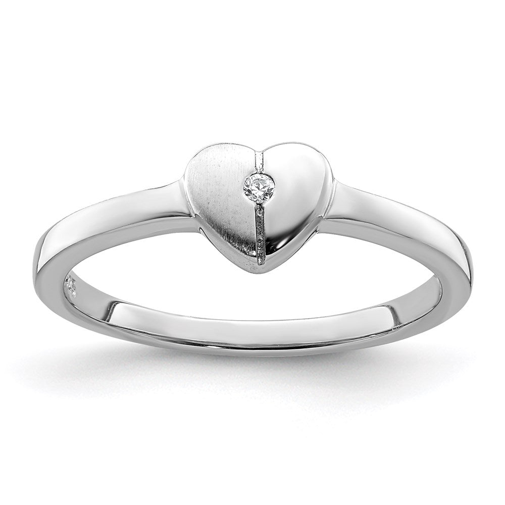 Polished;Sterling silver;CZ