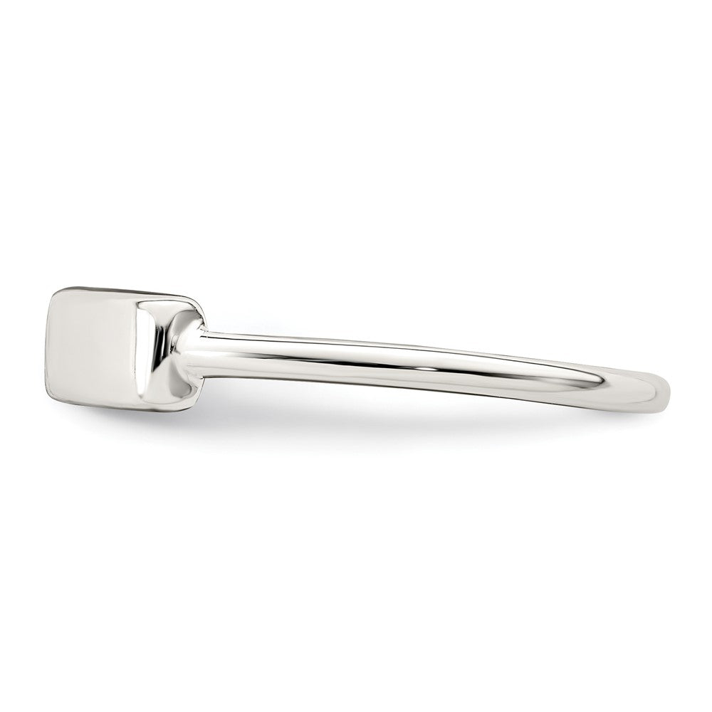 Sterling Silver Polished Engraveable Top Ring