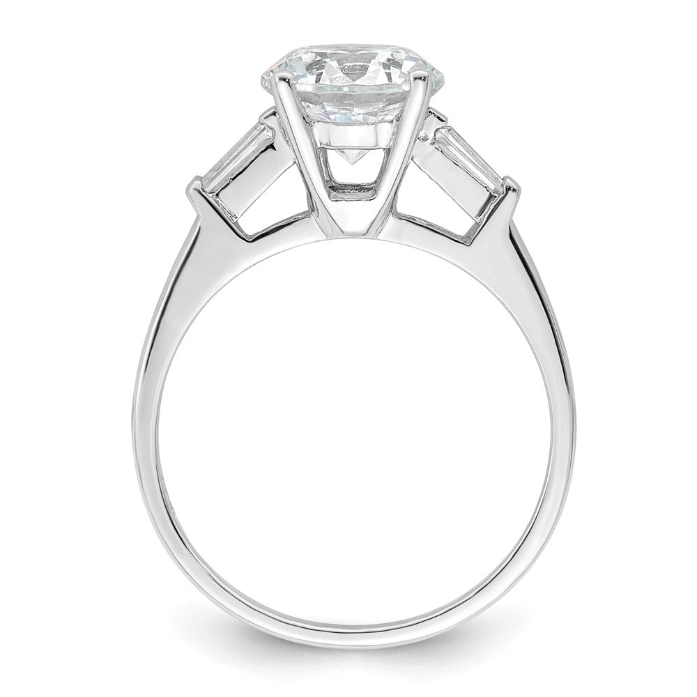 Sterling Silver Rhodium-plated CZ Two Piece Wedding Set Rings