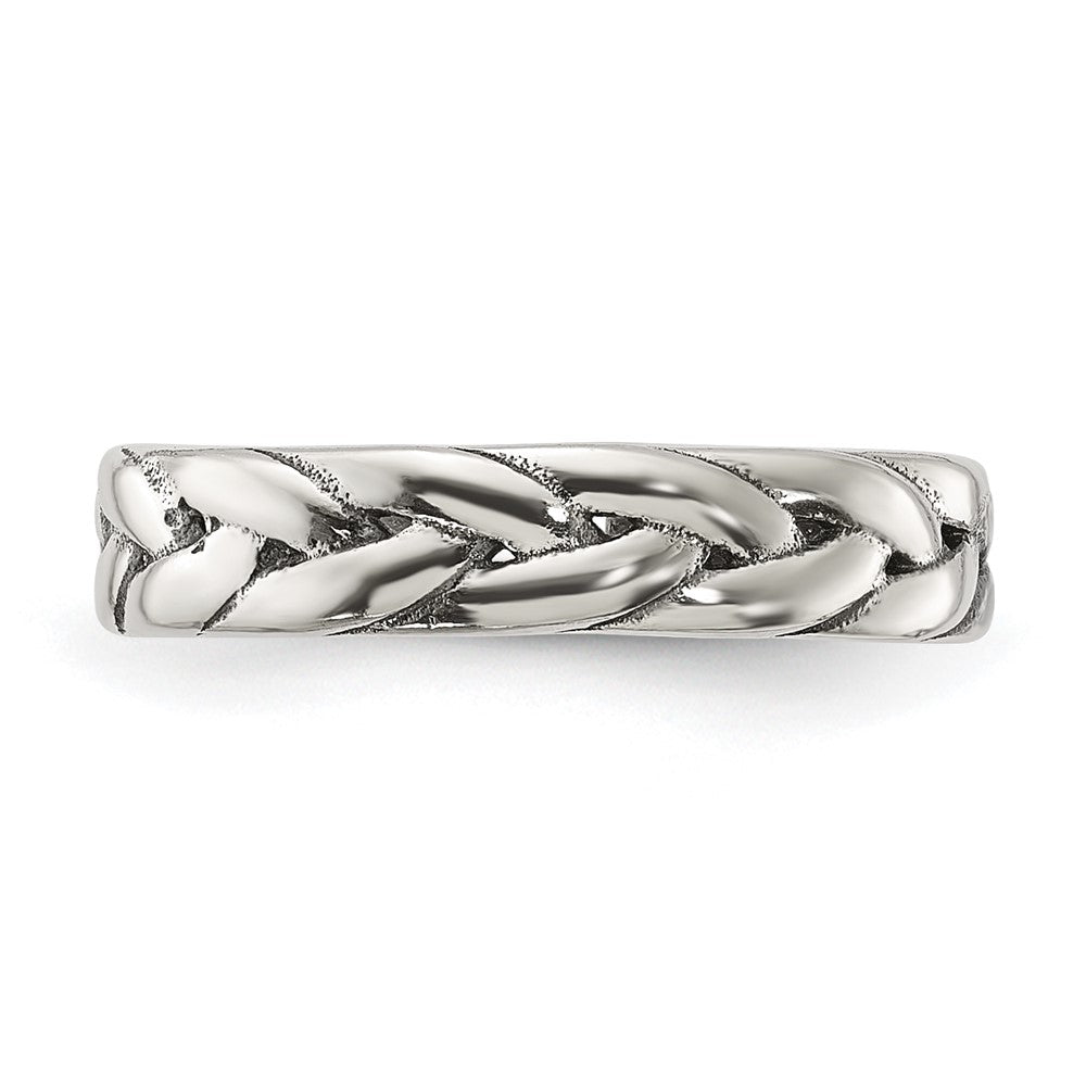 Sterling Silver Polished and Antiqued Set of 2 Toe Rings