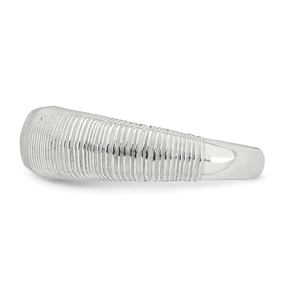 Sterling Silver Polished and Grooved Size 7 Ring