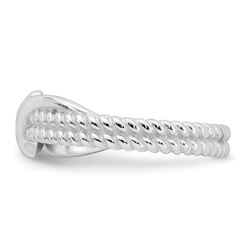 Sterling Silver Polished and Textured Fancy Twisted Size 6 Ring