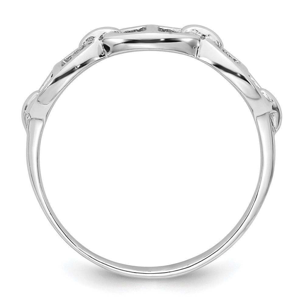 Sterling Silver Rhodium-plated Polished Mariner Link Size 6 Ring