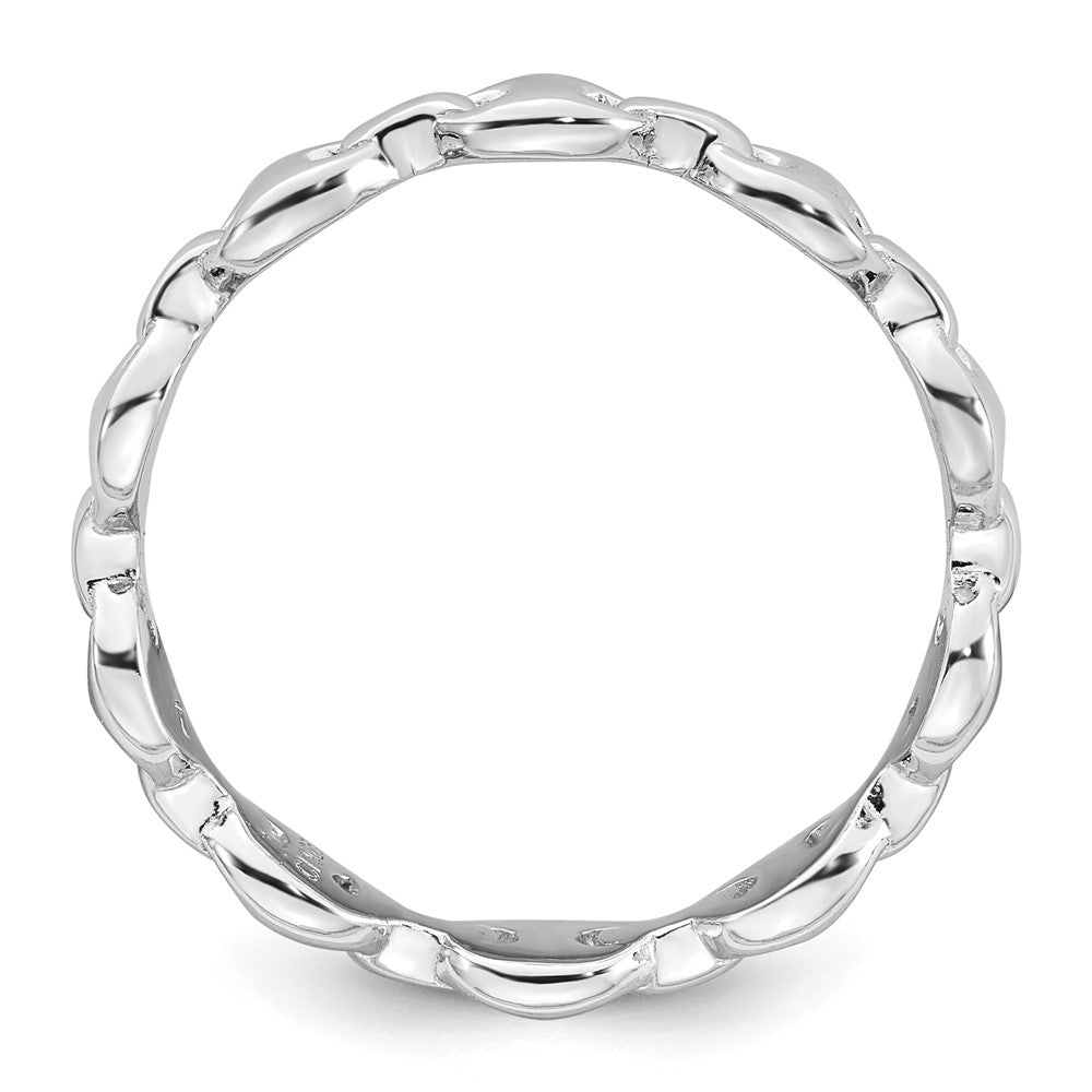 Sterling Silver Rhodium-plated Polished Mariner Link Size 7 Ring