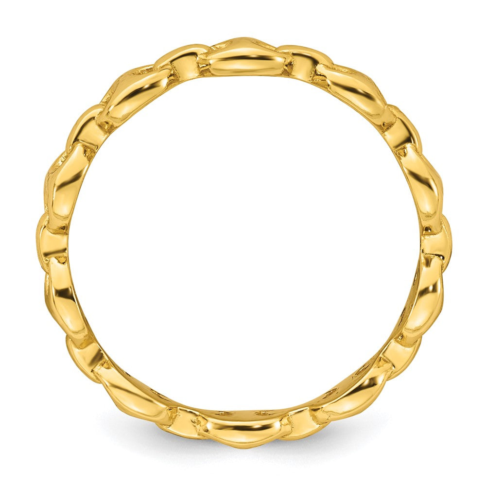 Sterling Silver Gold-tone Polished Mariner Link Size 8 Ring