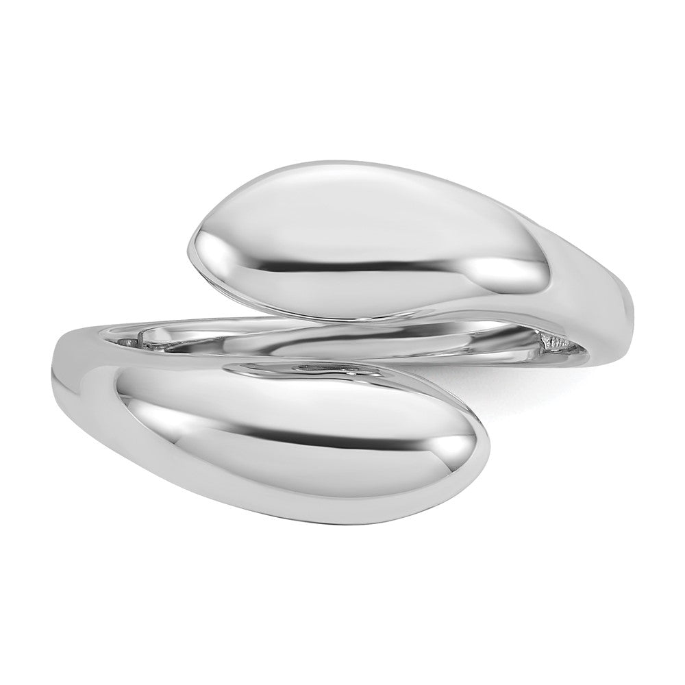 Sterling Silver Rhodium-plated Polished Open Bypass Size 7 Ring