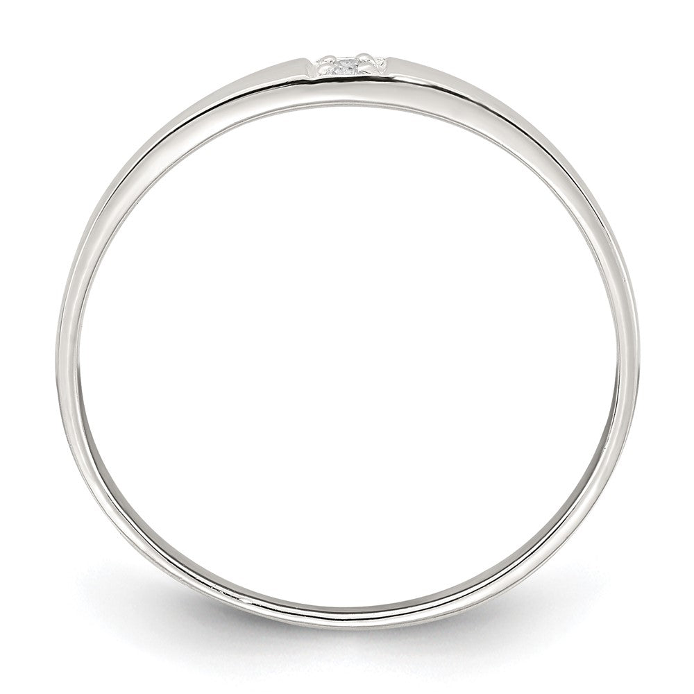 Sterling Silver Polished CZ 1.5mm Band Size 7 Ring