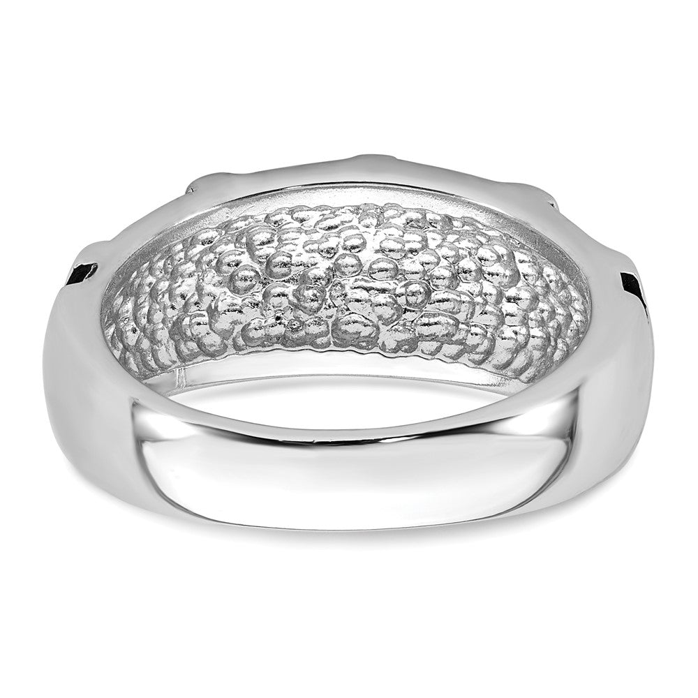 Sterling Silver Rhodium-plated Enameled Polished Multi-Cross Size 9 Men's Ring