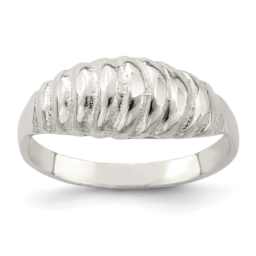 Solid;Casted;Diamond-cut;Polished;Sterling silver;Domed