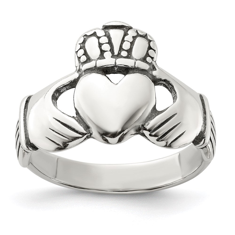 Solid;Casted;Polished;Antique finish;Sterling silver