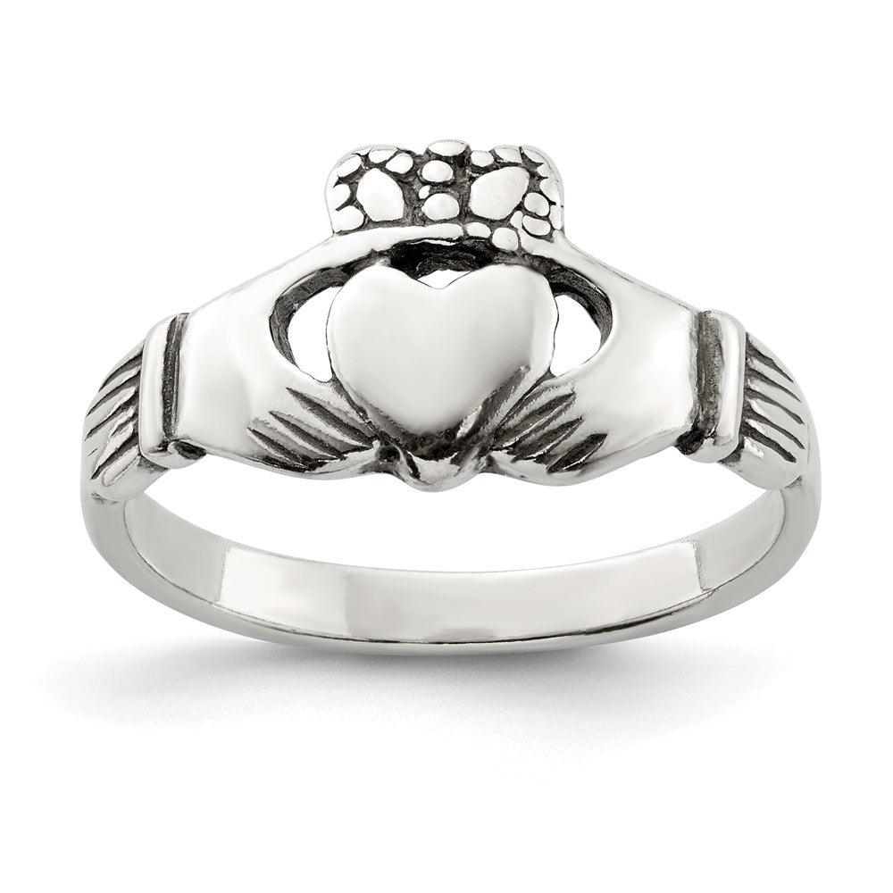 Solid;Casted;Polished;Antique finish;Sterling silver