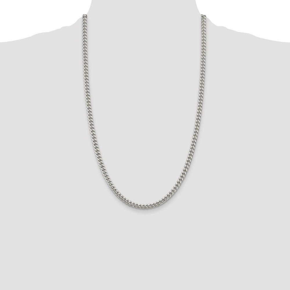 Sterling Silver 5mm Domed w/ Side D/C Curb Chain