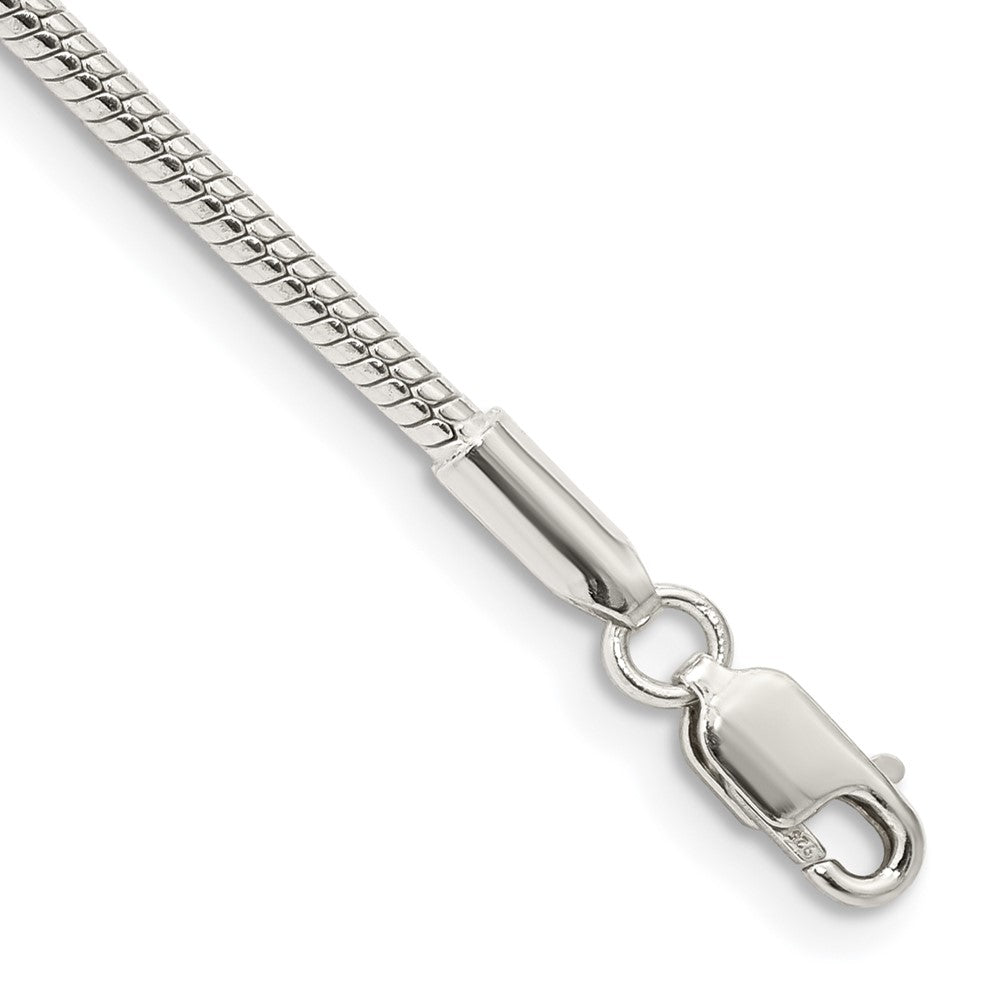 Solid;Polished;Lobster;Sterling silver;Round;Snake Chain