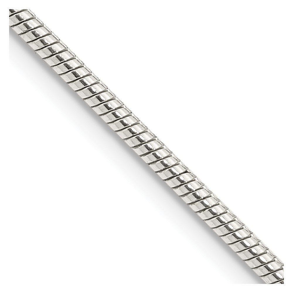 Solid;Polished;Lobster;Sterling silver;Round;Snake Chain