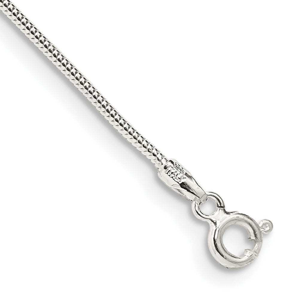 Polished;Spring Ring;Sterling silver;Round;Snake Chain