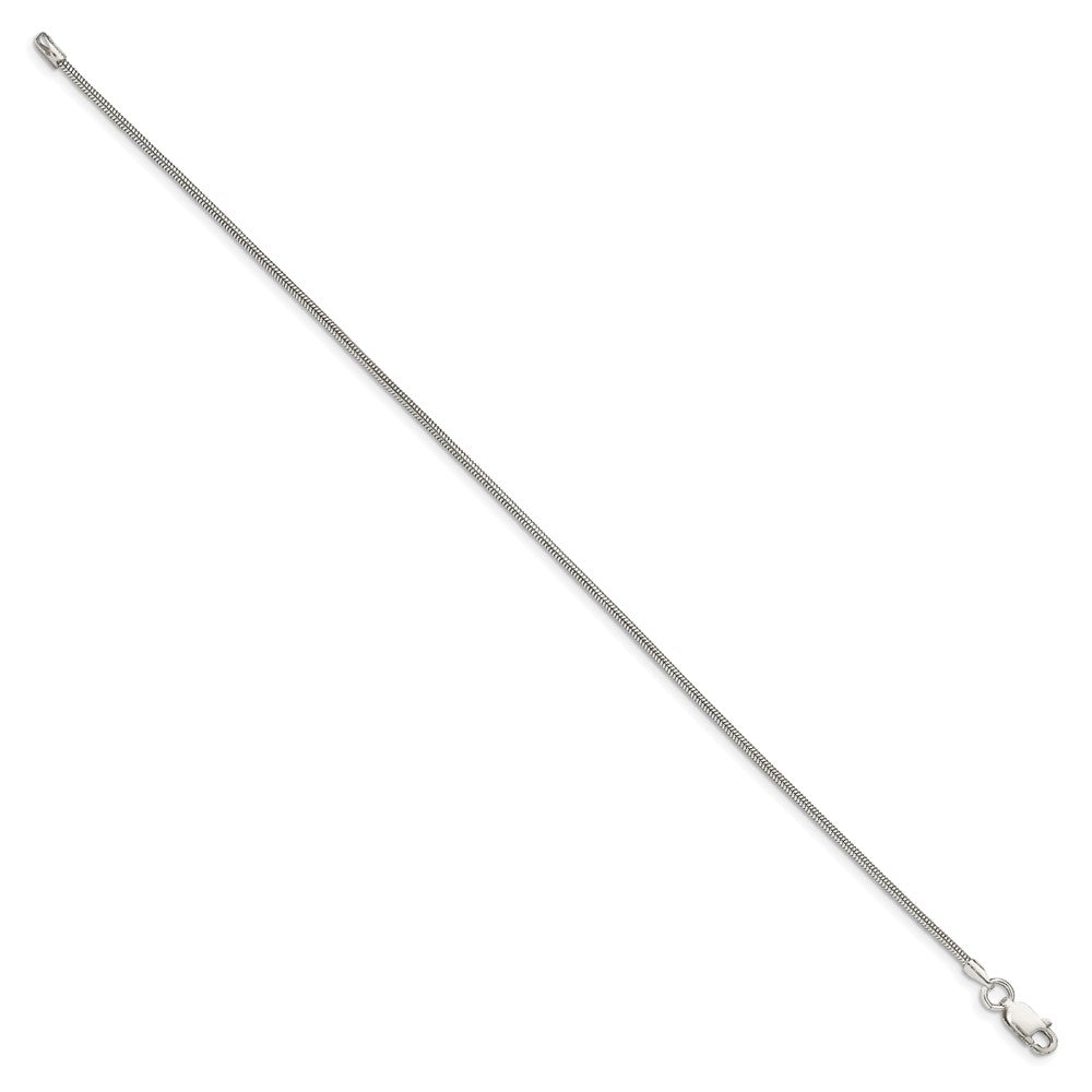 Sterling Silver 1.5mm Round Snake Chain Anklet
