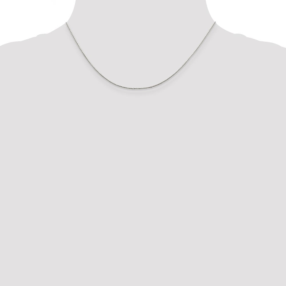 Sterling Silver .85mm Diamond-cut Round Spiga Chain