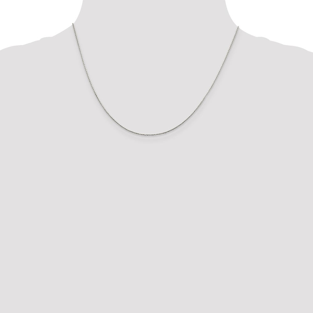 Sterling Silver .85mm Diamond-cut Round Spiga Chain w/2in ext.