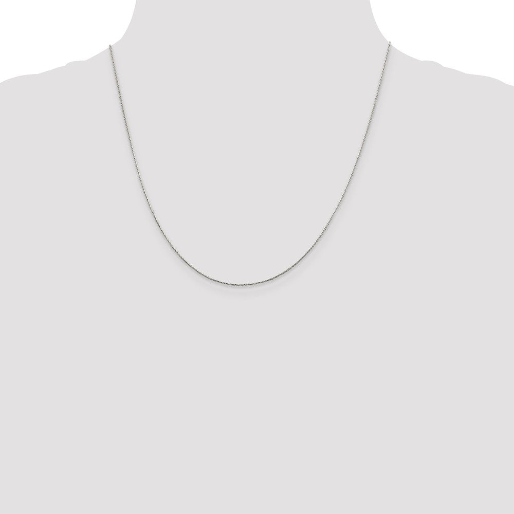 Sterling Silver .85mm Diamond-cut Round Spiga Chain