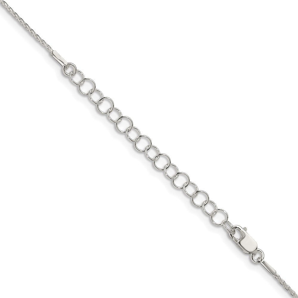 Sterling Silver .95mm Diamond-cut Round Spiga Chain w/2in ext.