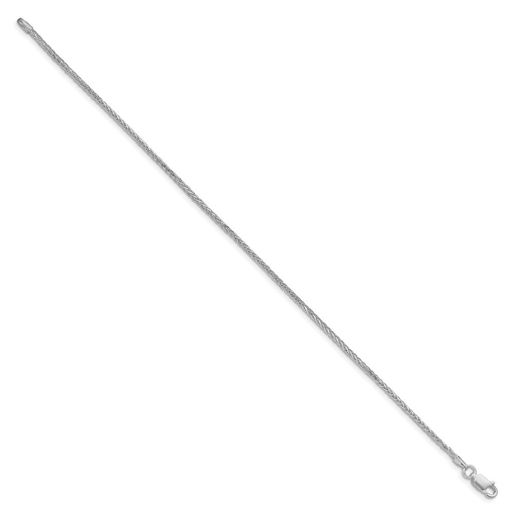 Sterling Silver Rhodium-plated 1.45mm Diamond-cut Round Spiga Chain