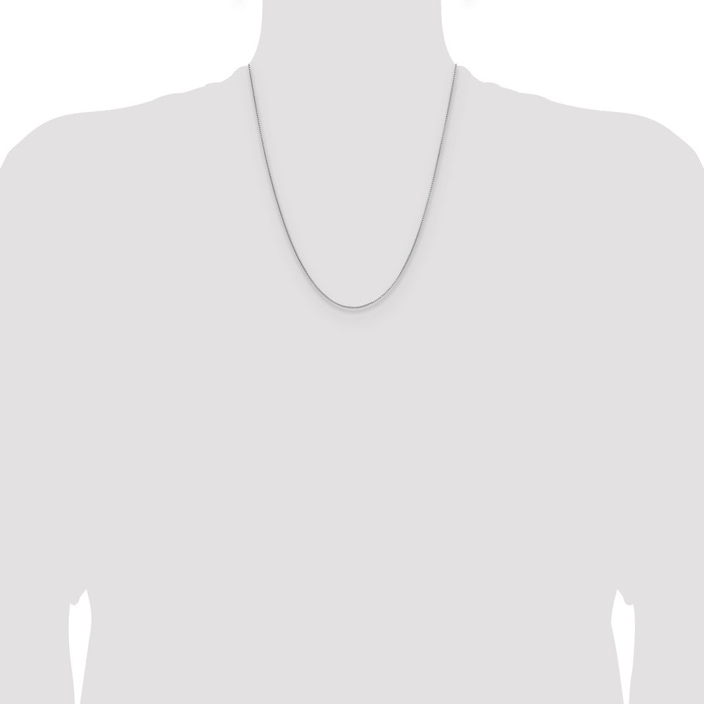 Sterling Silver Rhodium-plated .95mm Diamond-cut Round Box Chain