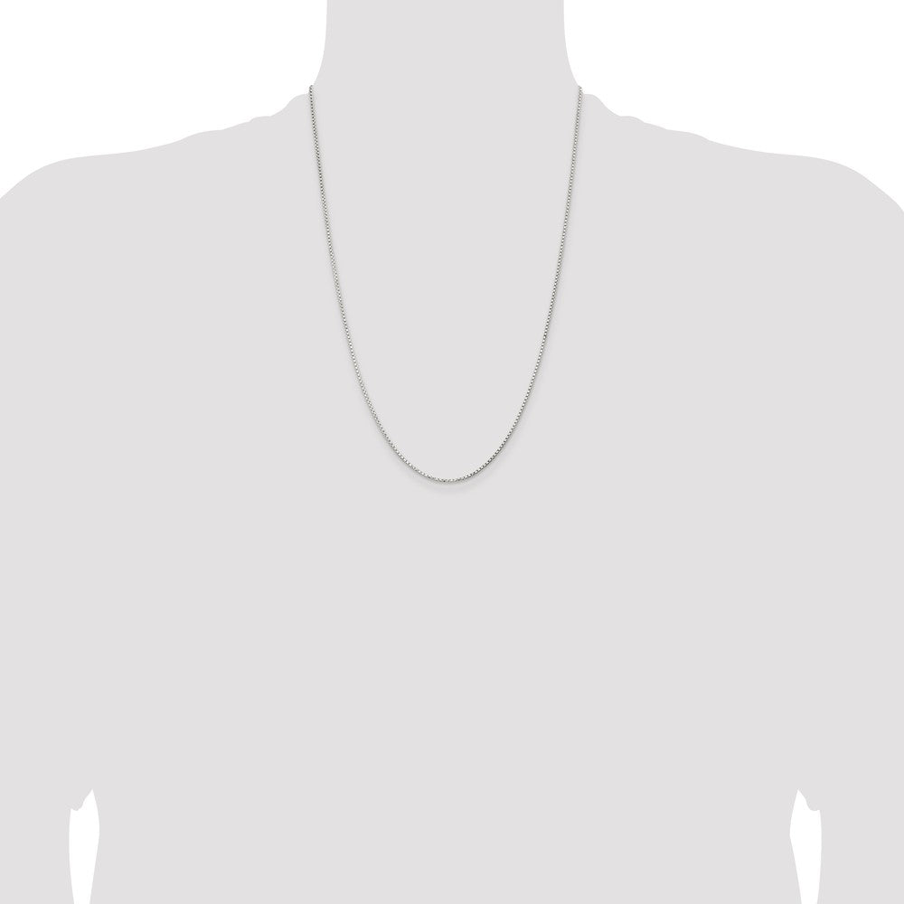 Sterling Silver 1.3mm Diamond-cut Round Box Chain
