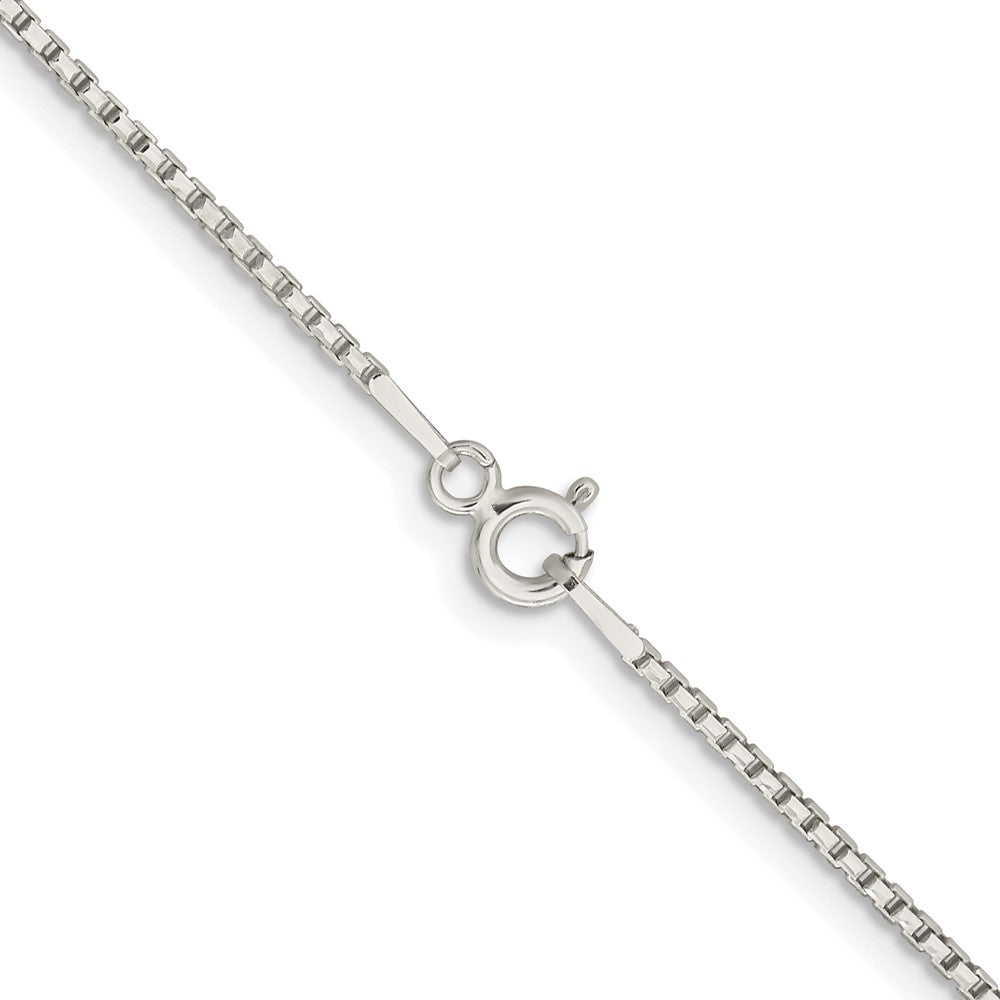 Sterling Silver Rhodium-plated 1.3mm Diamond-cut Round Box Chain w/4in ext.