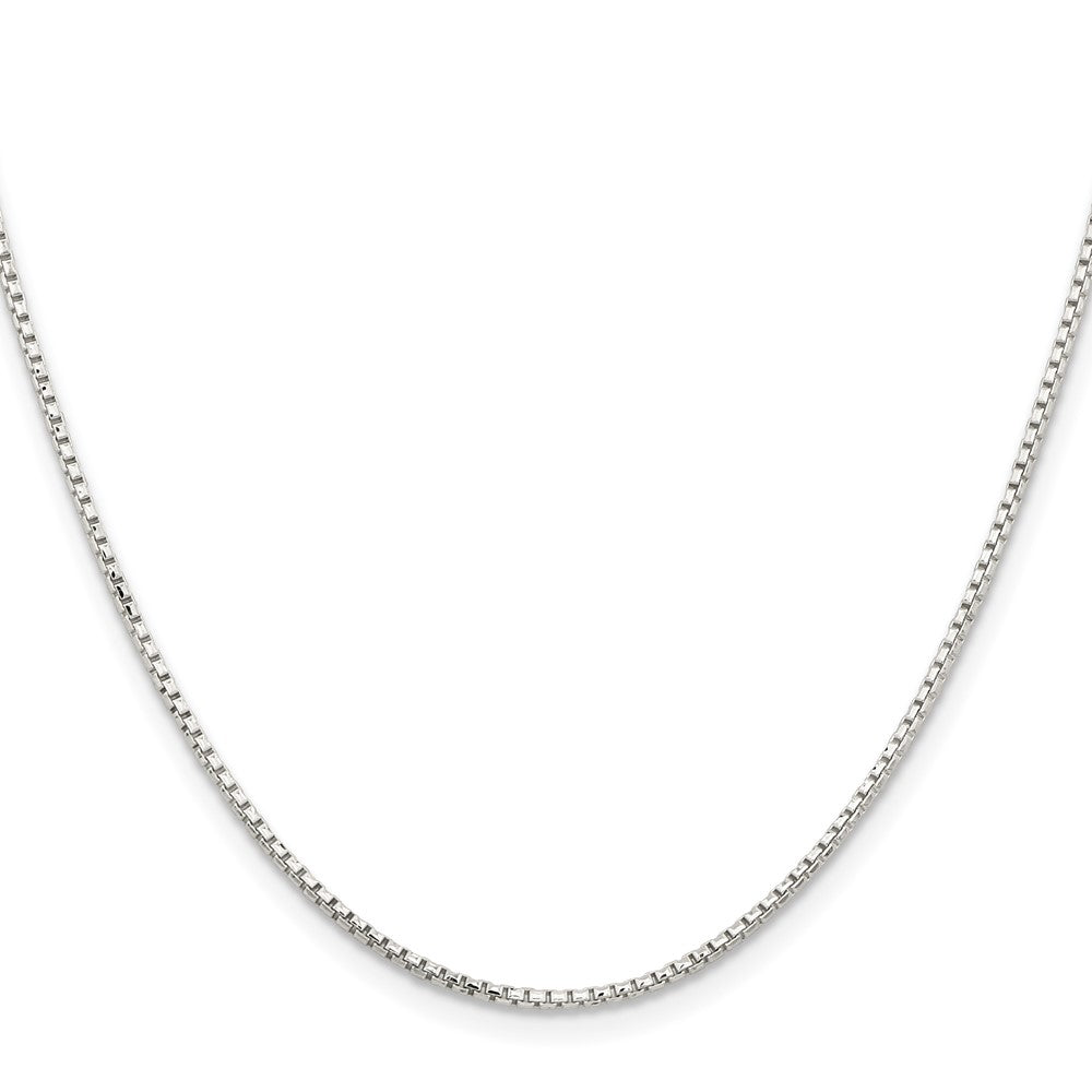 Sterling Silver 1.5mm Diamond-cut Round Box Chain w/2in ext.