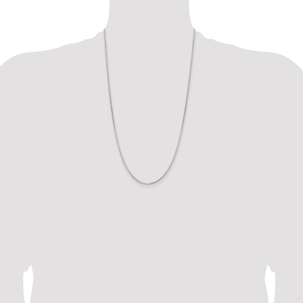 Sterling Silver 1.5mm Diamond-cut Round Box Chain