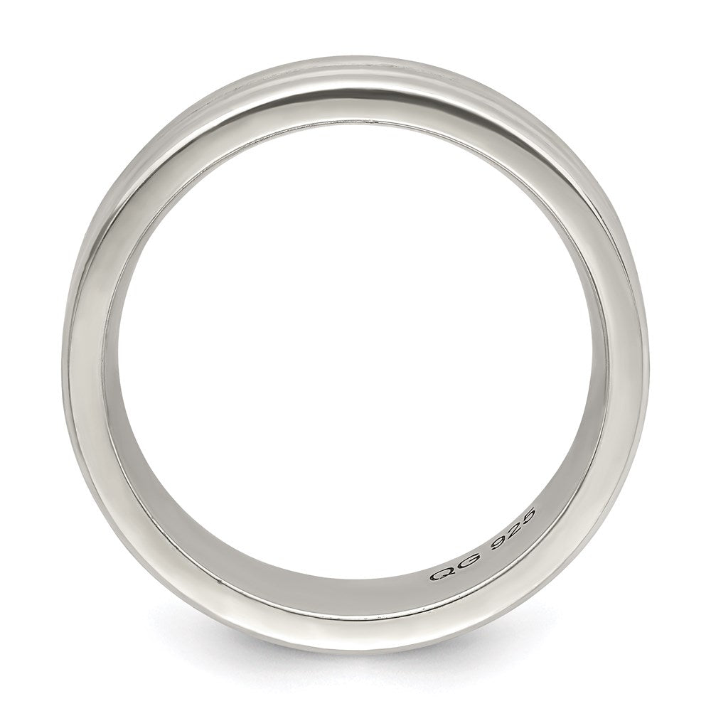 Sterling Silver 6mm Polished Flat Grooved Fancy Band Size 7