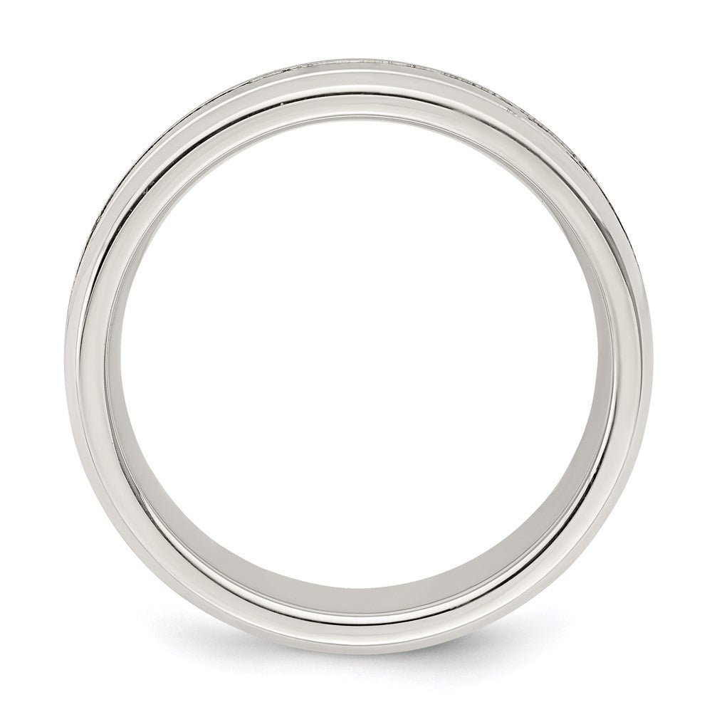 Sterling Silver 6mm Polished Flat Grooved Beveled Edge Fancy Band Size 9