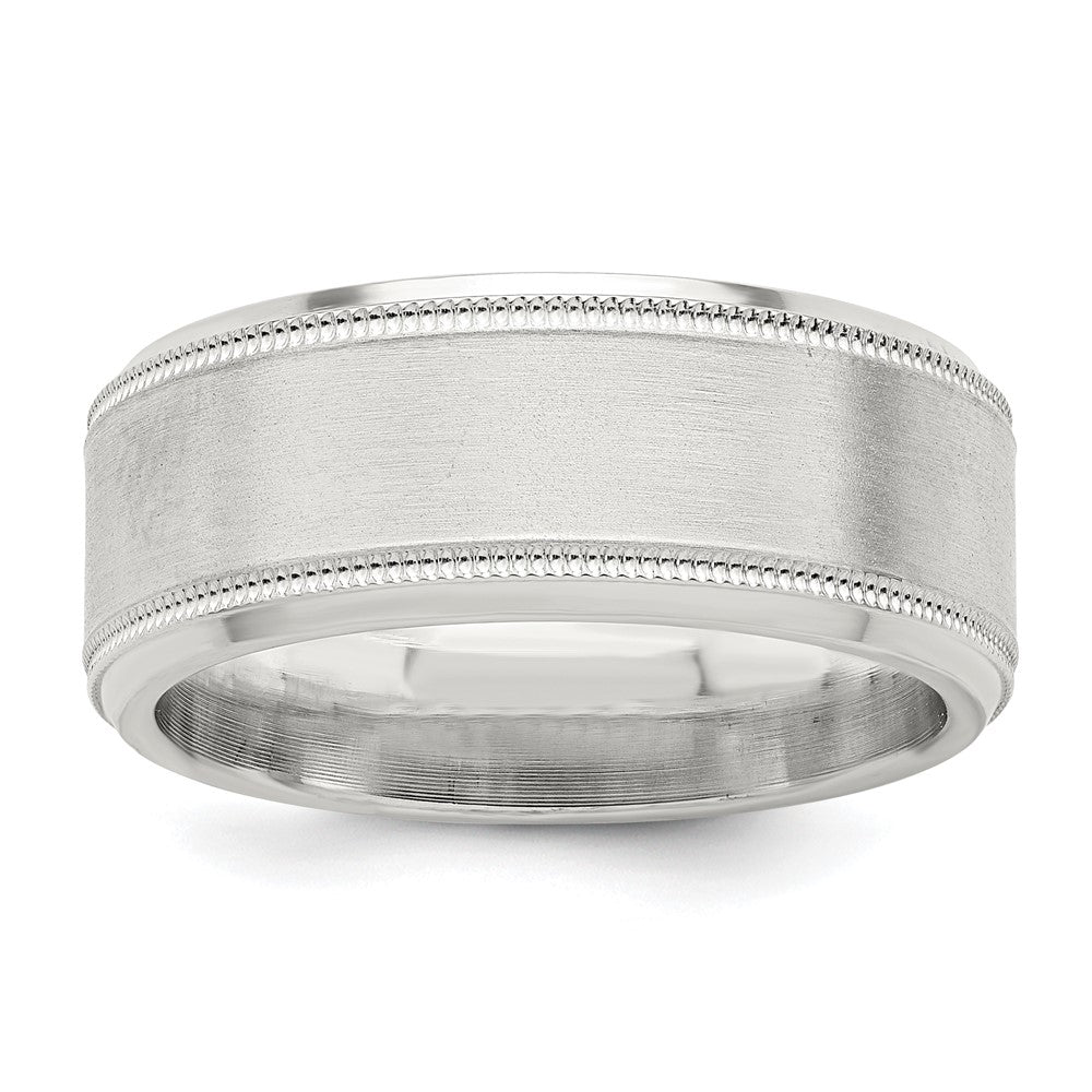 Engravable;Sterling silver;Brushed;Beveled Edge