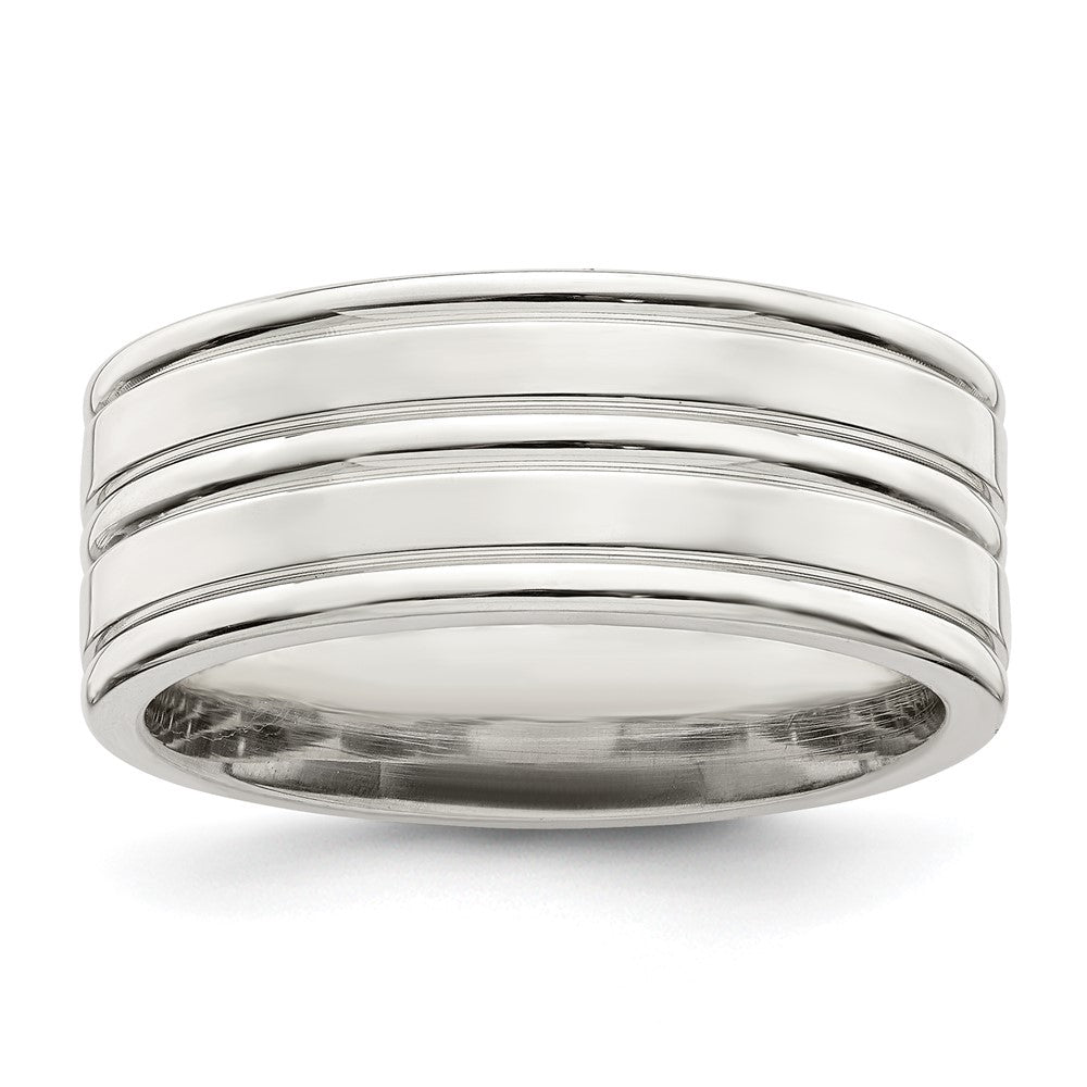 Polished;Engravable;Sterling silver;Flat Band