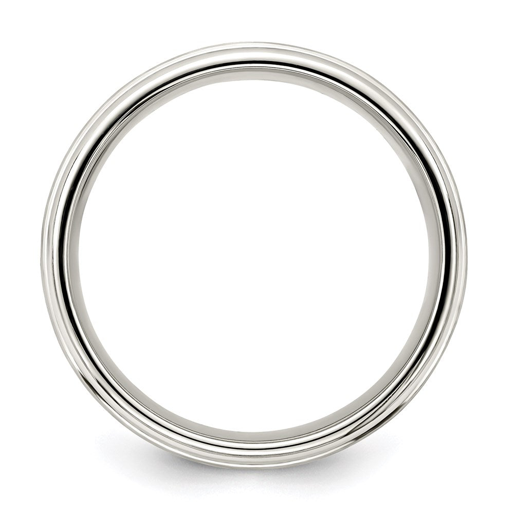 Sterling Silver 7mm Brushed Flat Intertwined Design Beveled Edge Fancy Band Size 13