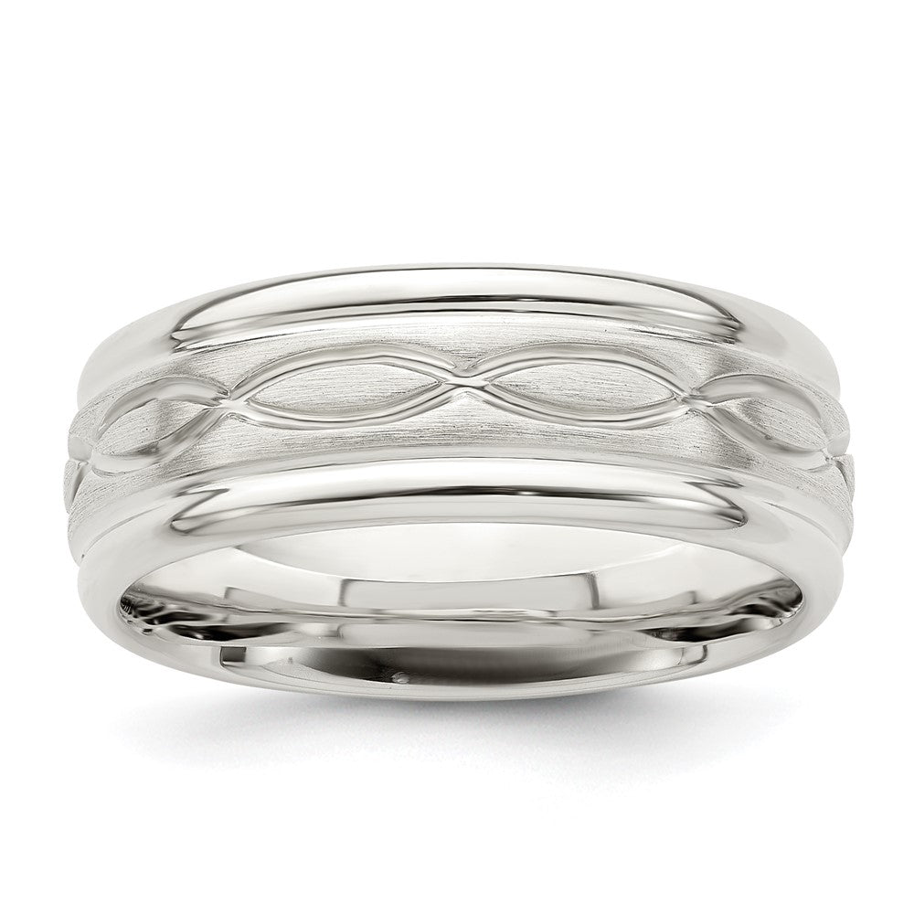 Engravable;Sterling silver;Brushed;Flat Band
