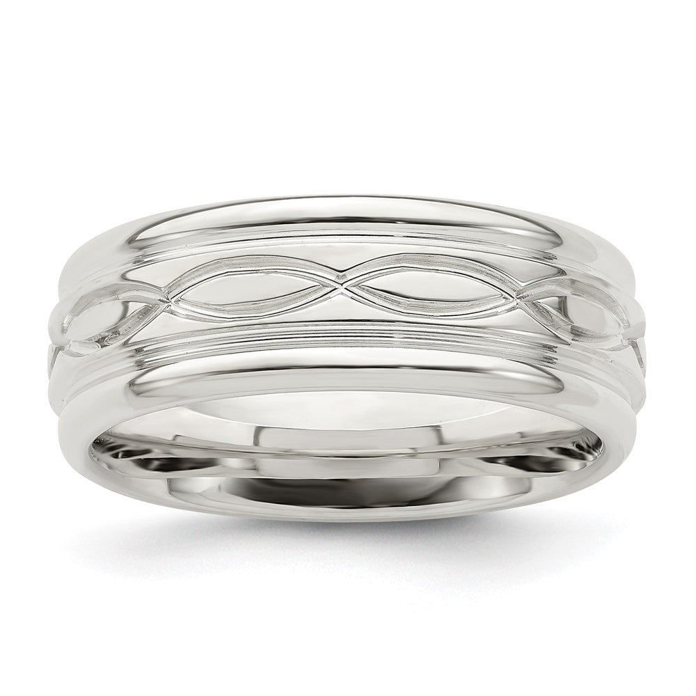 Polished;Engravable;Sterling silver;Flat Band
