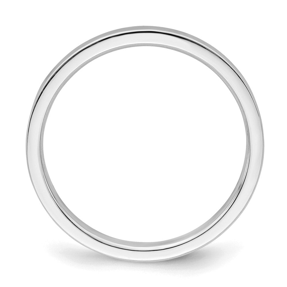 Sterling Silver Rhodium-plated 2mm Flat Size 11.5 Band