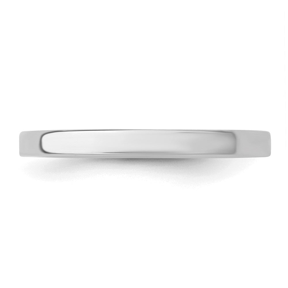 Sterling Silver Rhodium-plated 2mm Flat Size 8.5 Band