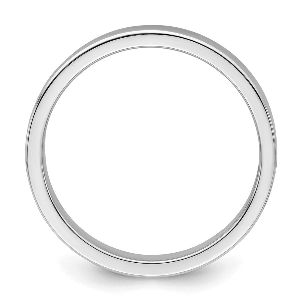 Sterling Silver Rhodium-plated 3mm Flat Size 8 Band