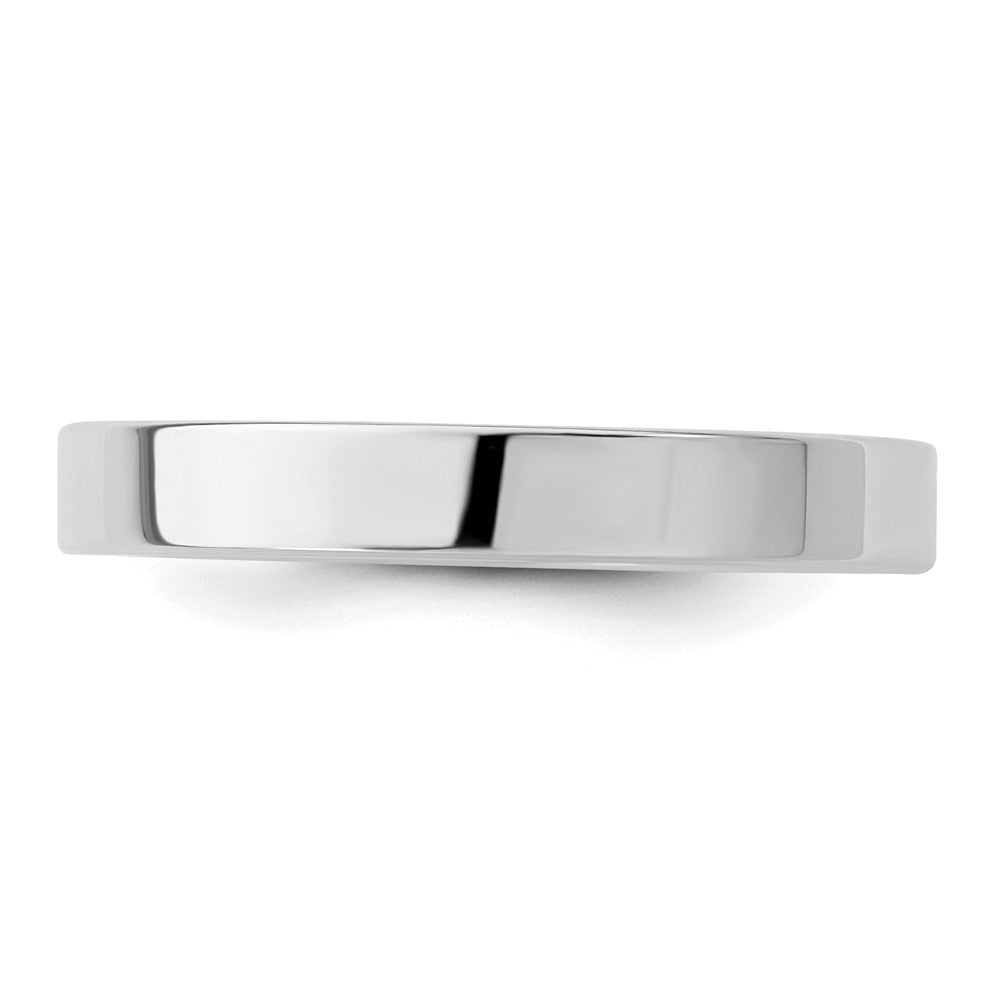 Sterling Silver Rhodium-plated 3mm Flat Size 4 Band
