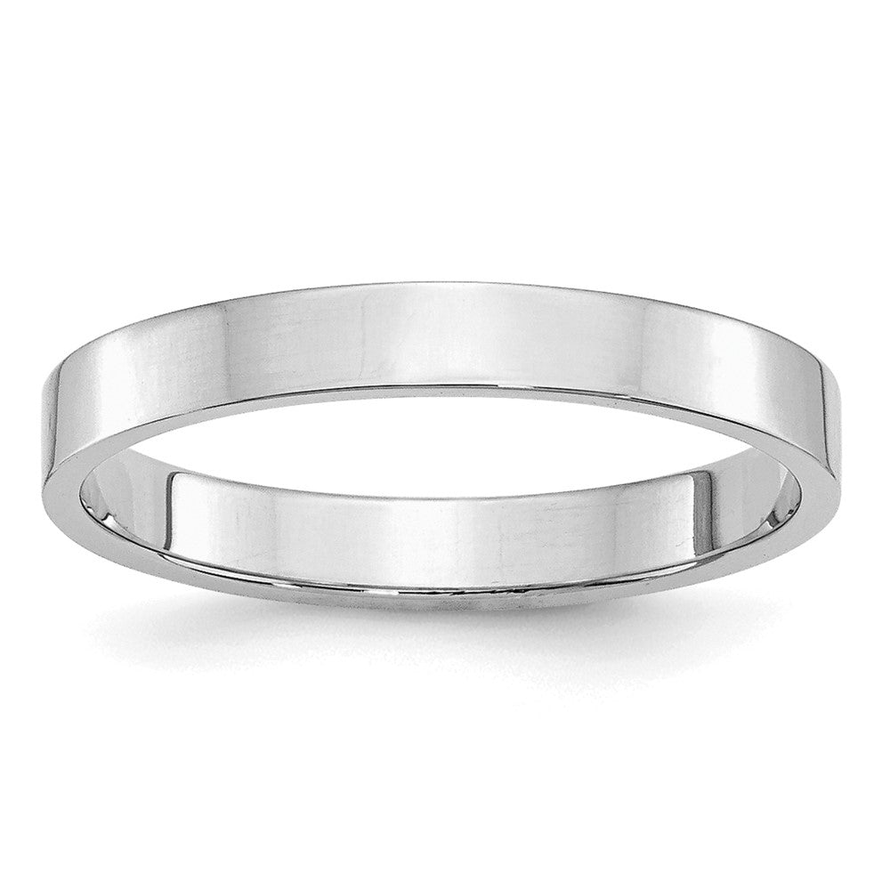 Sterling Silver Rhodium-plated 3mm Flat Size 12 Band