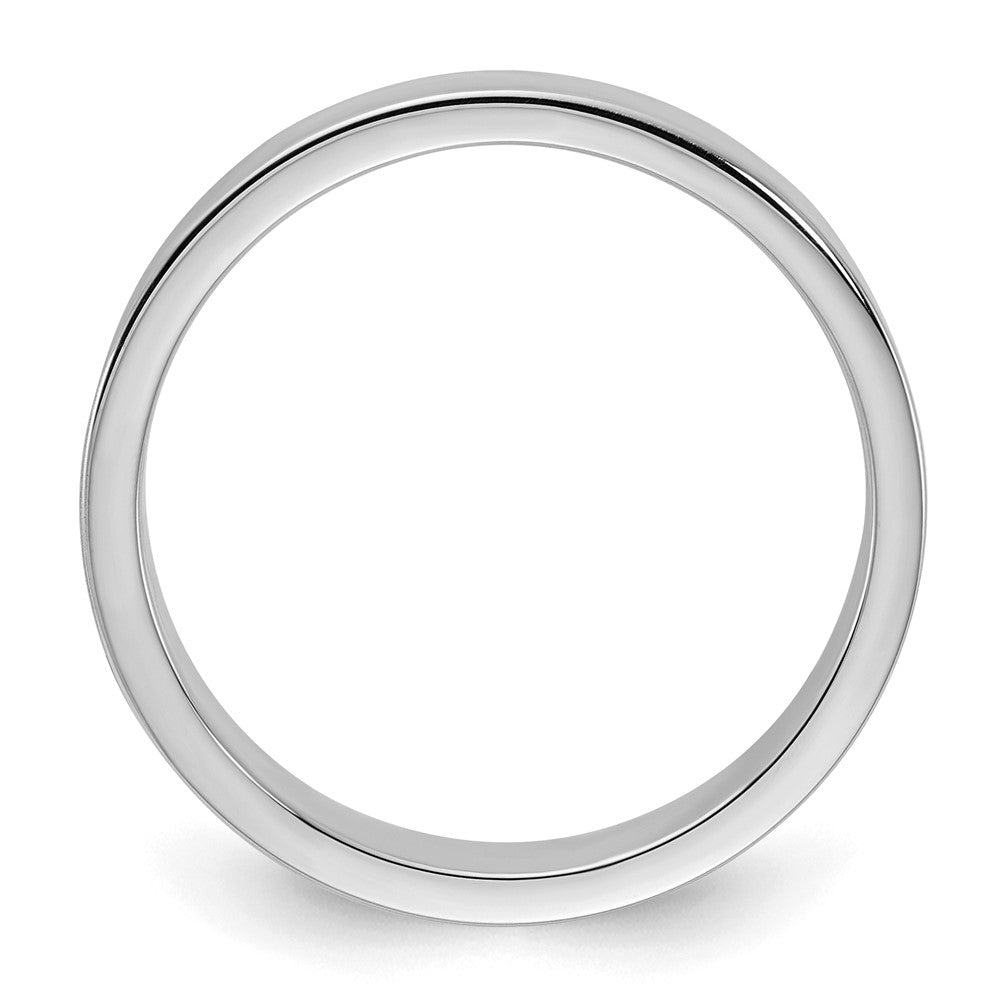Sterling Silver Rhodium-plated 4mm Flat Size 7 Band